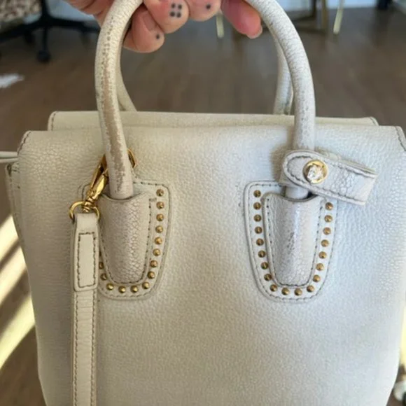 MCM Mini Milla White Crossbody Bag with Gold Accents - Picture 2 of 8